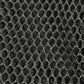 Close-up of black mesh fabric with a honeycomb pattern, featuring interlocking hexagons and textured detail—echoing the rugged style of DEVA'STATES Deva'States Hike Cargo Shorts Washed Black.