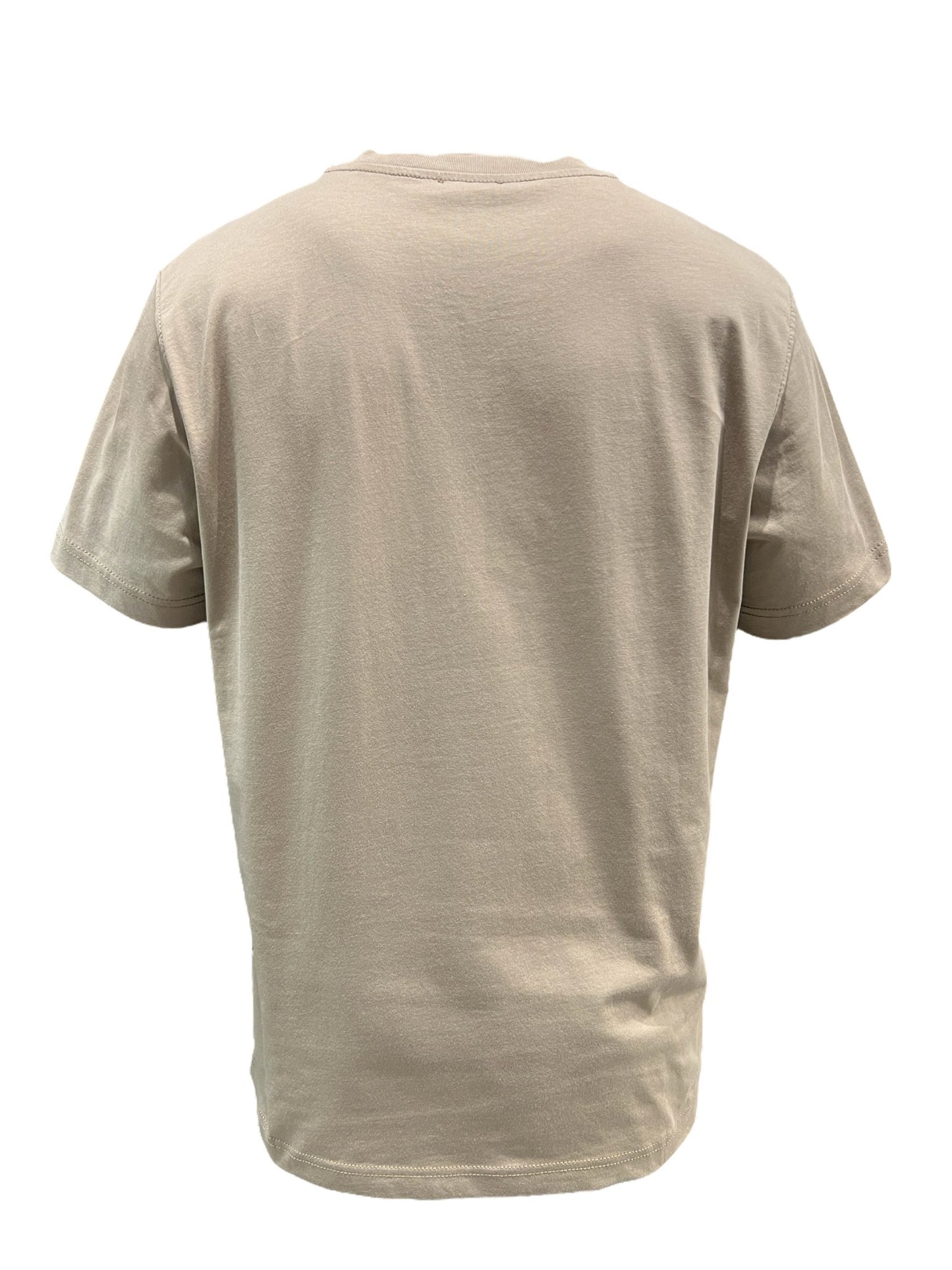 Plain beige DIESEL T-DIEGOR-K73 T-SHIRT BROWN displayed from the back on a white background.