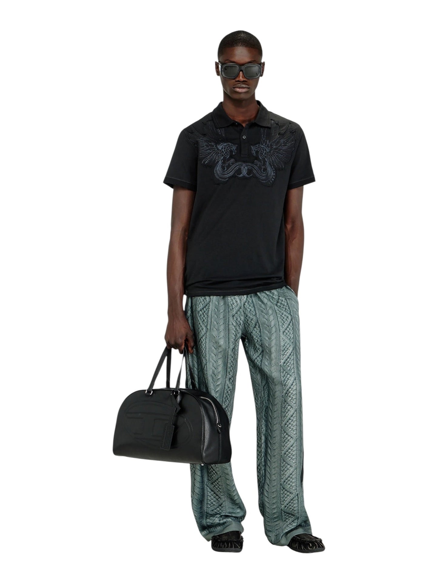 Diesel T Phen Polo Shirt Off Black