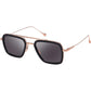 The DITA Flight 006 7806-E-52 sunglasses feature black rectangular lenses with an anti-reflective coating and slim rose gold metal frames, displayed on a white background.