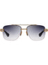 The DITA Grand-Evo One DTS138-A-01 sunglasses feature a gold metal aviator frame, rectangular gradient lenses, black temple arms, and a titanium center, shown from the front on a white background.