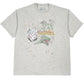 The Domrebel Conflict T-shirt Greige by DOM REBEL features an original abstract dragon graphic and the word "trouble" on the front.