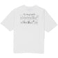 Check out the Domrebel Friendly T-Shirt in Ivory by DOM REBEL, part of the bon vivant collection. It showcases a comic-style illustration on the back with multiple panels and characters, including a hand-drawn teddy bear.