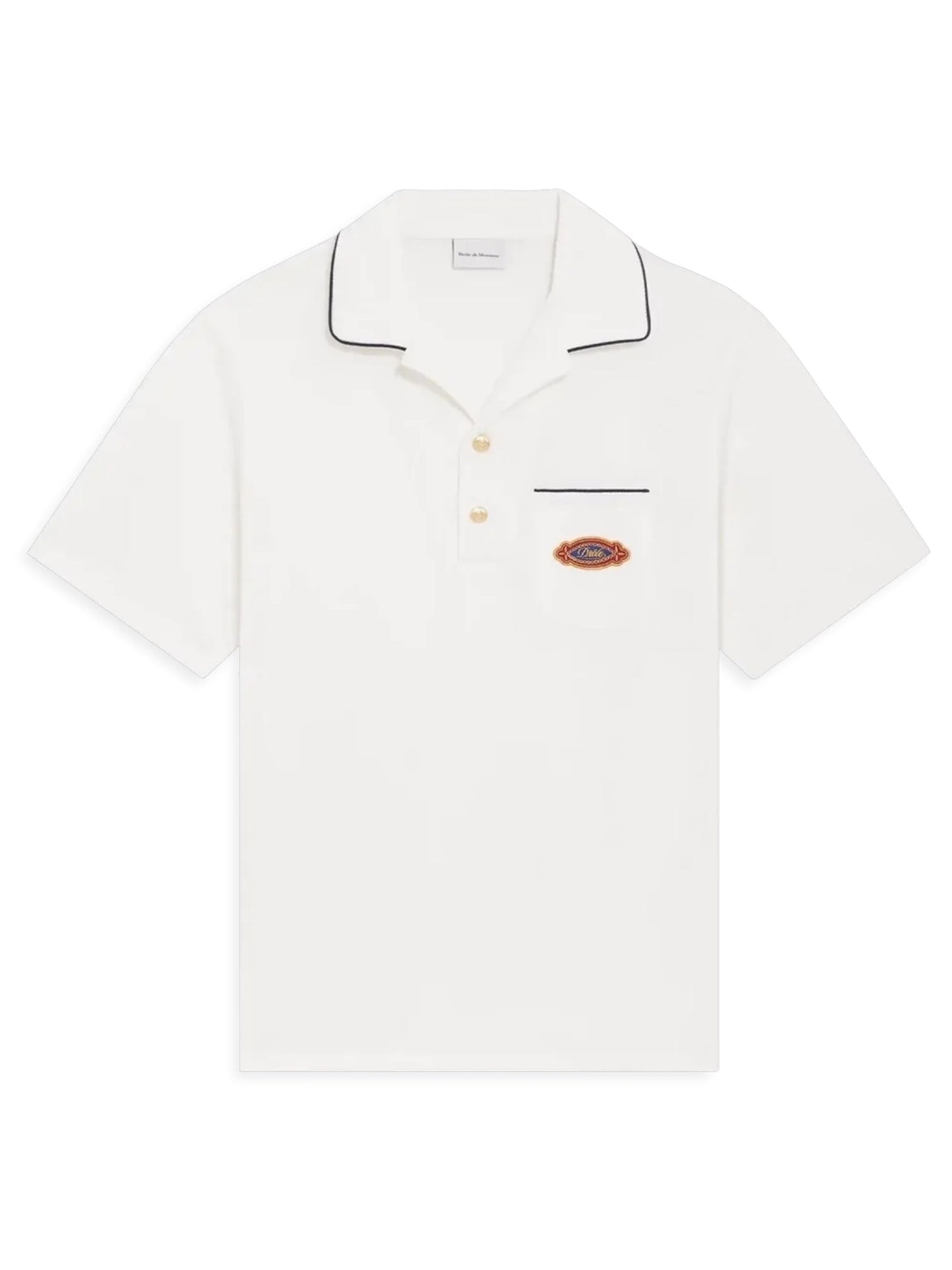Drôle de Monsieur K-PL165-CO264-OW Polo Drôle Patch Off White
