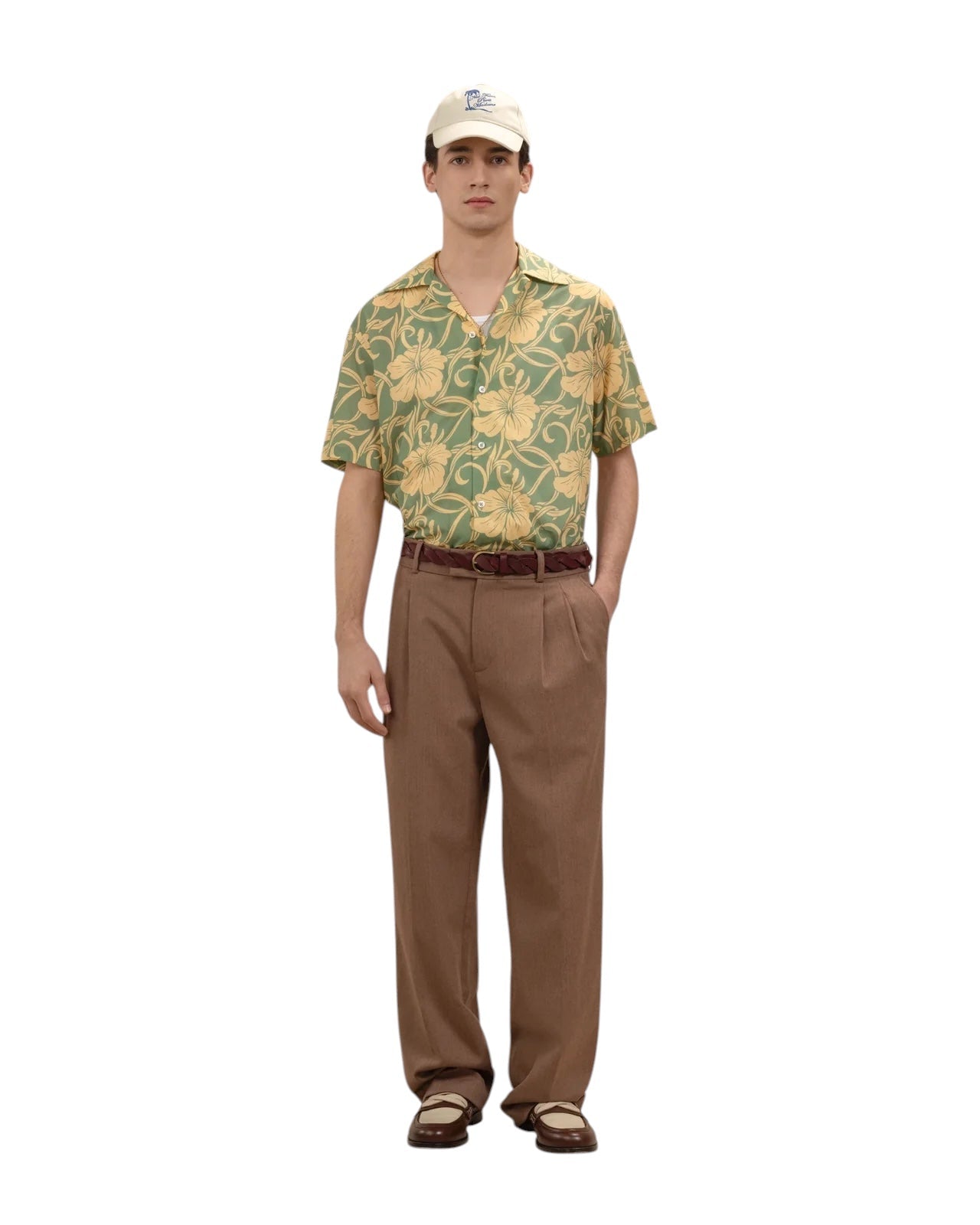 Drôle de Monsieur K-SH228-CO2-88-GN Chemise Hibiscus Green GREEN M