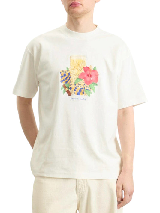 Drôle de Monsieur K-TS300-CO002-OW T-shirt Hibiscus White