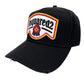 The DSQUARED2 BCM0847 Dsquared2 Logo Cap Nero is a black cap made from cotton gabardine. It features a front logo patch and distressed detailing for a stylish, worn-in appearance.