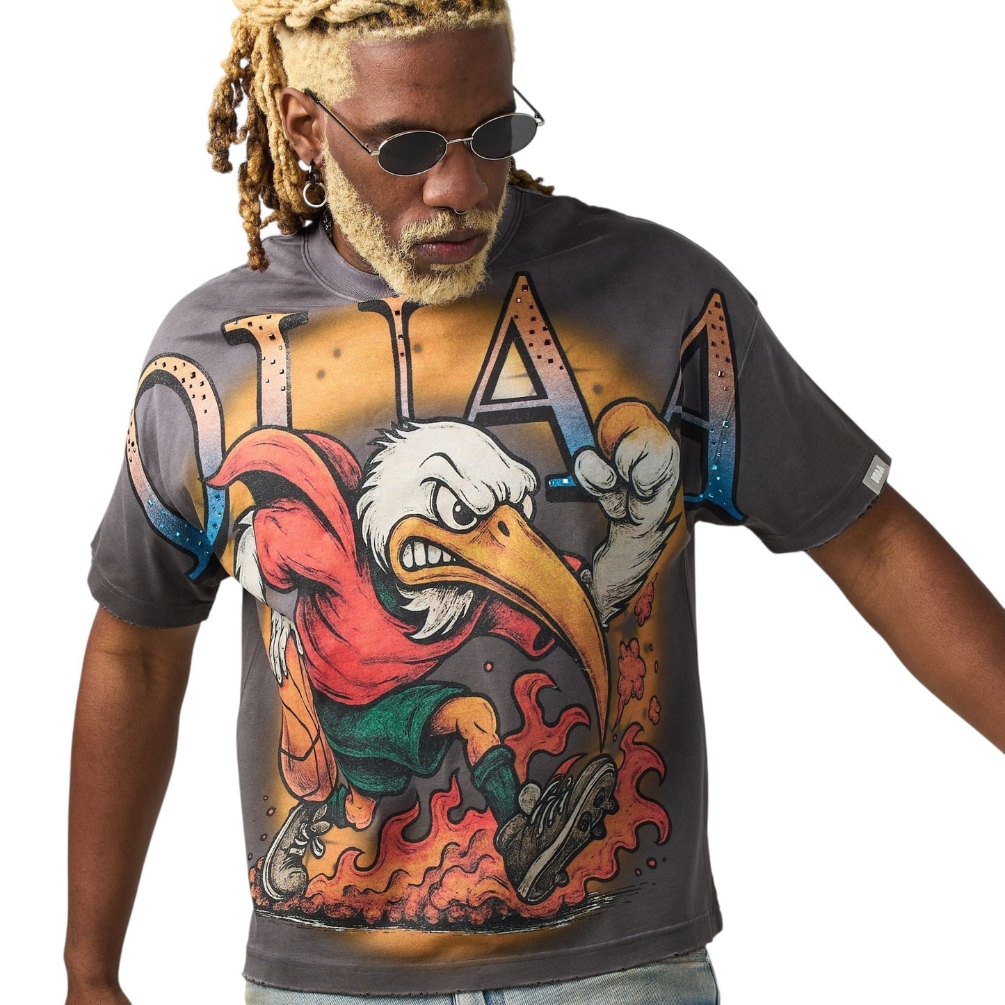 Duaa Bird Tee Shirt Orange