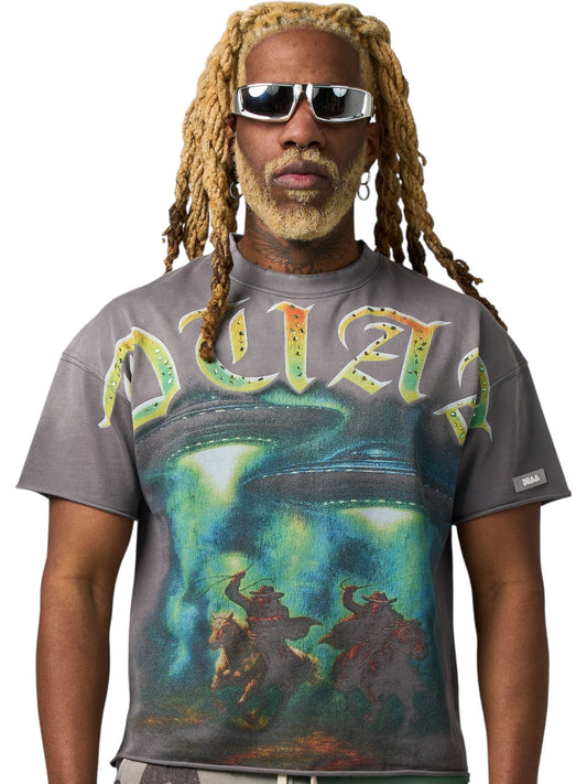 Duaa Cowboy Tee Shirt Grey