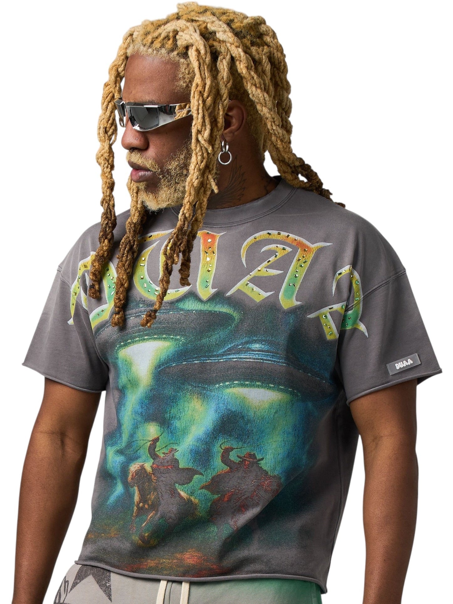 Duaa Cowboy Tee Shirt Grey