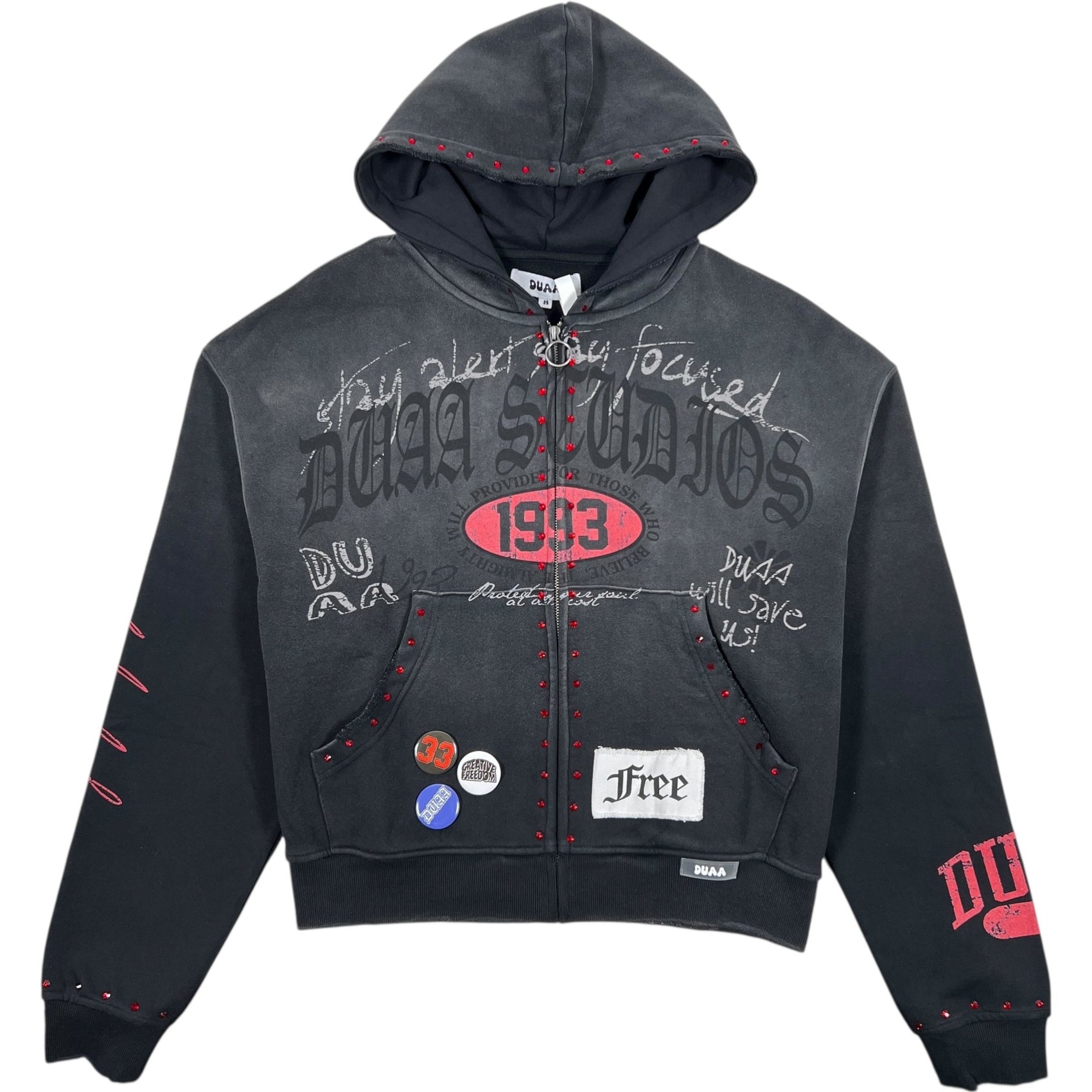 Duaa Stamp Hoodie Black