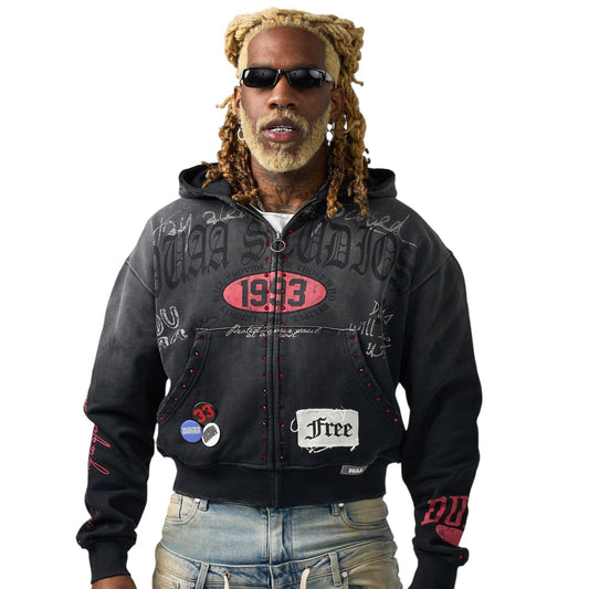 Duaa Stamp Hoodie Black