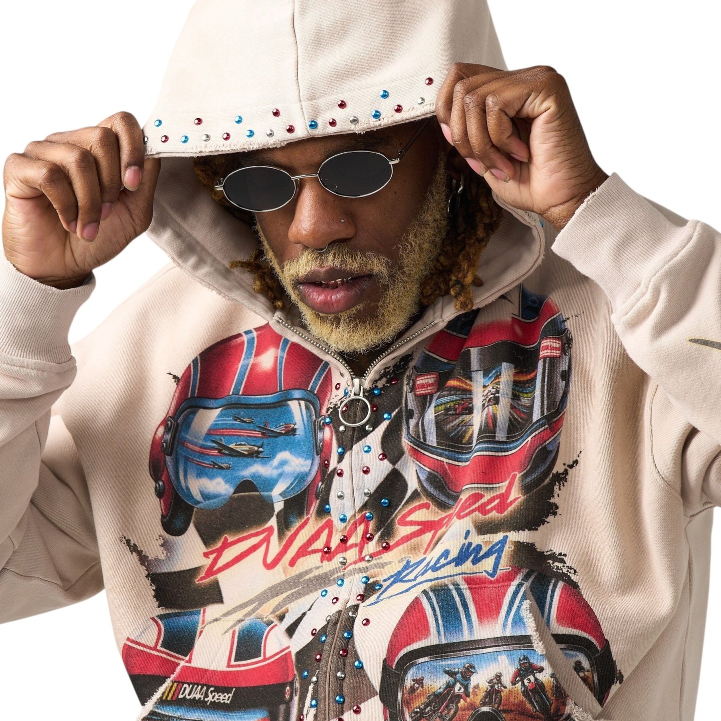 Duaa Velocity Washed Hoodie Beige