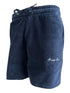 The Family First JOSS2504 Jogger Short Track in dark blue, featuring a drawstring waistband and the "Family First" embroidery on the left side, is perfect for your jogging attire.