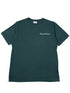 Elegant green Family First TF2409GR T-shirt with a white embroidered "Family Heirlooms" logo on the left chest.