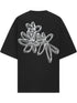 The Filling Pieces Chrome Flower T-shirt Black by FILLING PIECES features a bold silver floral print on the back and is crafted from soft organic cotton for comfort and striking style.