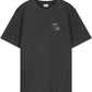 The Filling Pieces Topiary T-shirt Vintage Black by FILLING PIECES is a vintage-inspired organic cotton tee with short sleeves and a small, stylized "FG" logo on the left chest.