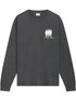 The Filling Pieces United By Generations L/S Vintage Black by FILLING PIECES is a long-sleeve organic cotton shirt in faded black, featuring premium softness and a small white "Friday Shoes" graphic with three silhouettes on the left chest.