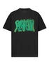 The Flaneur Artist T-Shirt Black by FLANEUR is made of soft cotton jersey and showcases "FLÂNEUR" in green stylized lettering on the front.