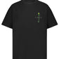 Explore the Flaneur Lantern T-Shirt Black by FLANEUR, a black 100% cotton tee with a small green dancing skeleton graphic on the upper left side.