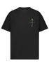 Explore the Flaneur Lantern T-Shirt Black by FLANEUR, a black 100% cotton tee with a small green dancing skeleton graphic on the upper left side.