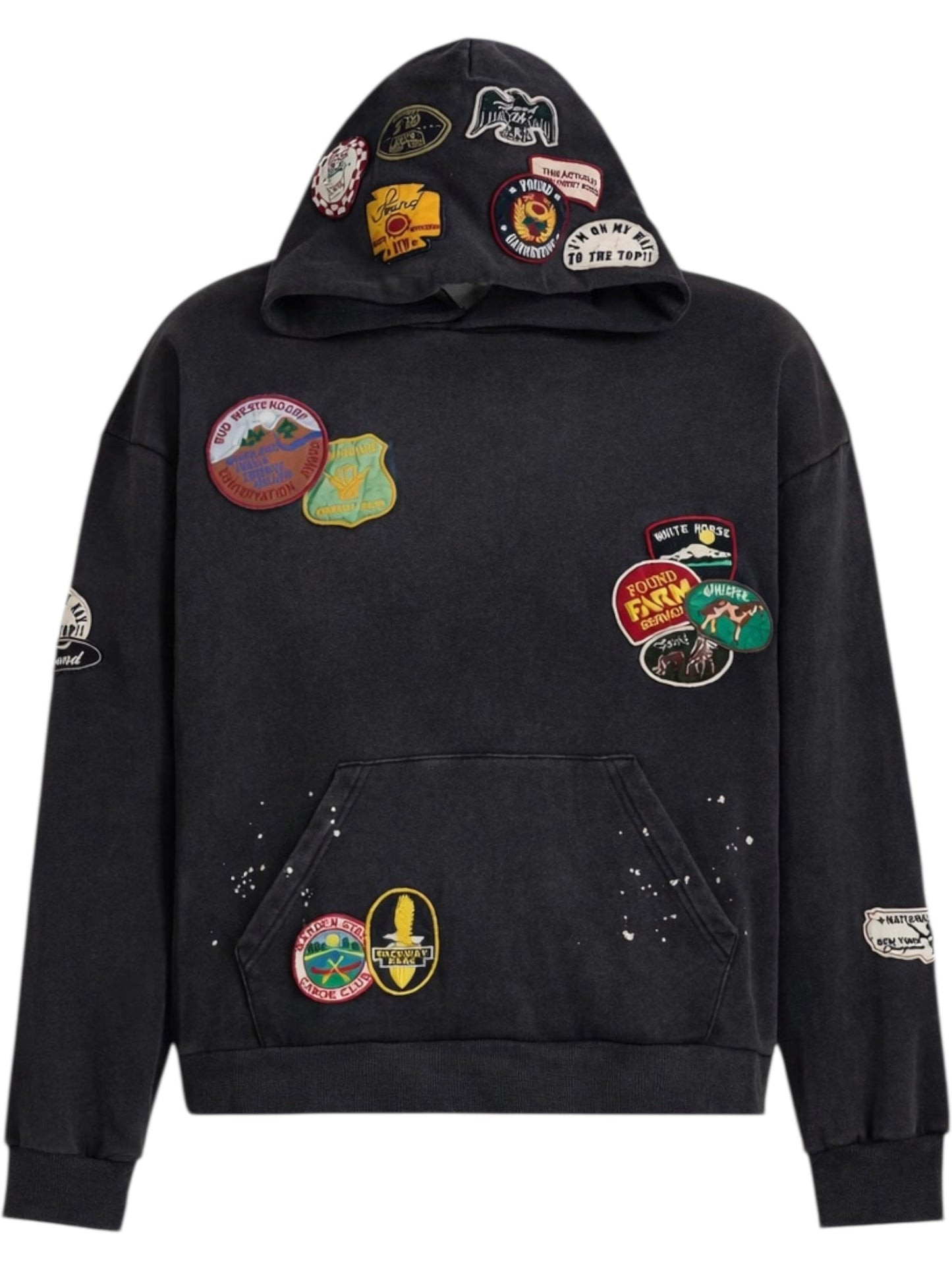 Found Assorted Patchwork Hoodie Vtg Black