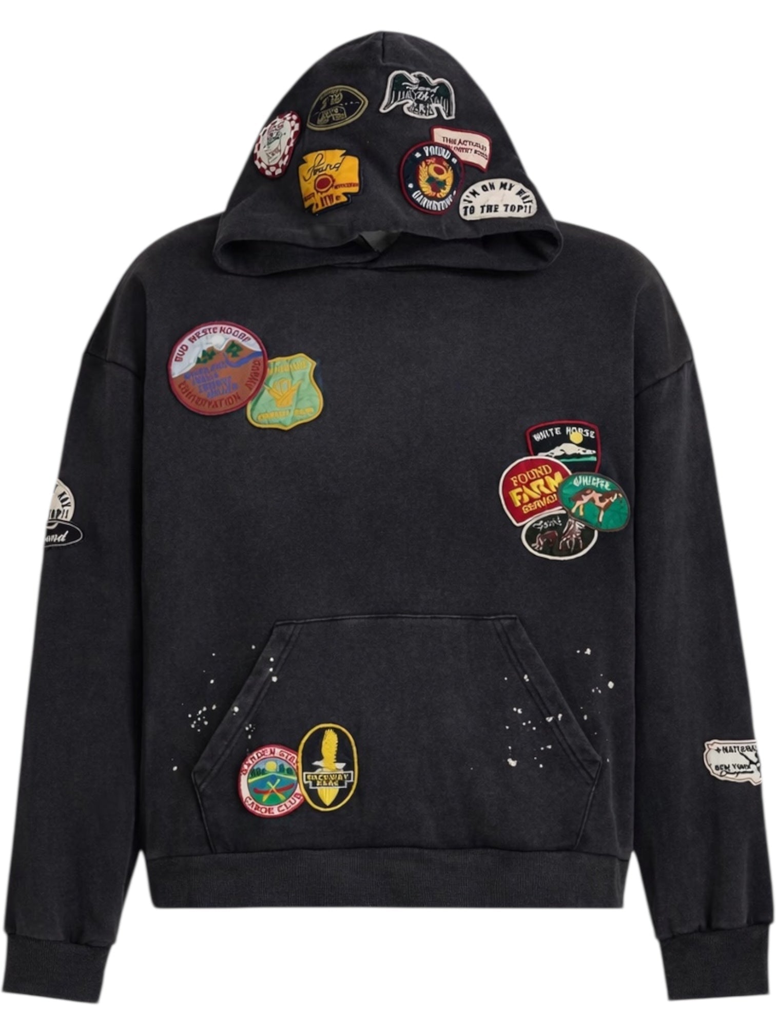 Found Assorted Patchwork Hoodie Vtg Black