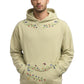 Found Embroidered Floral Hoodie Washed Military