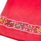 Found Embroidered Flower Border Tee Red