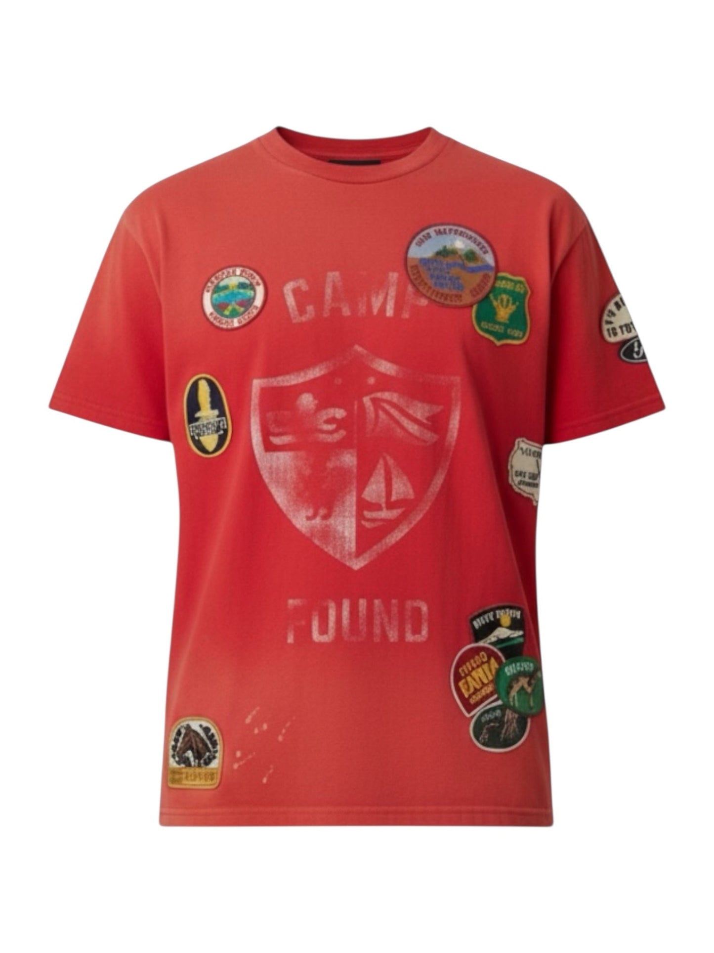 Found Embroidered Patches Camp Tee Red