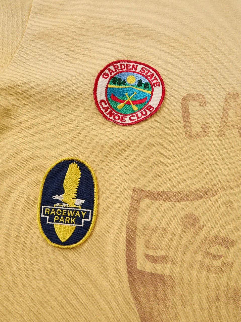 Found Embroidered Patches Camp Tee Yellow