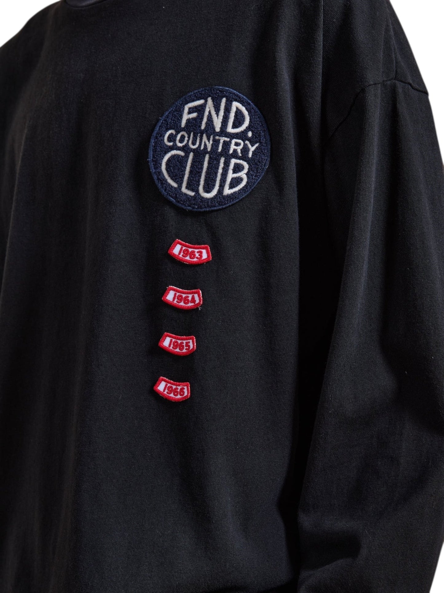 Found Embroidered Patches LS Tee Black