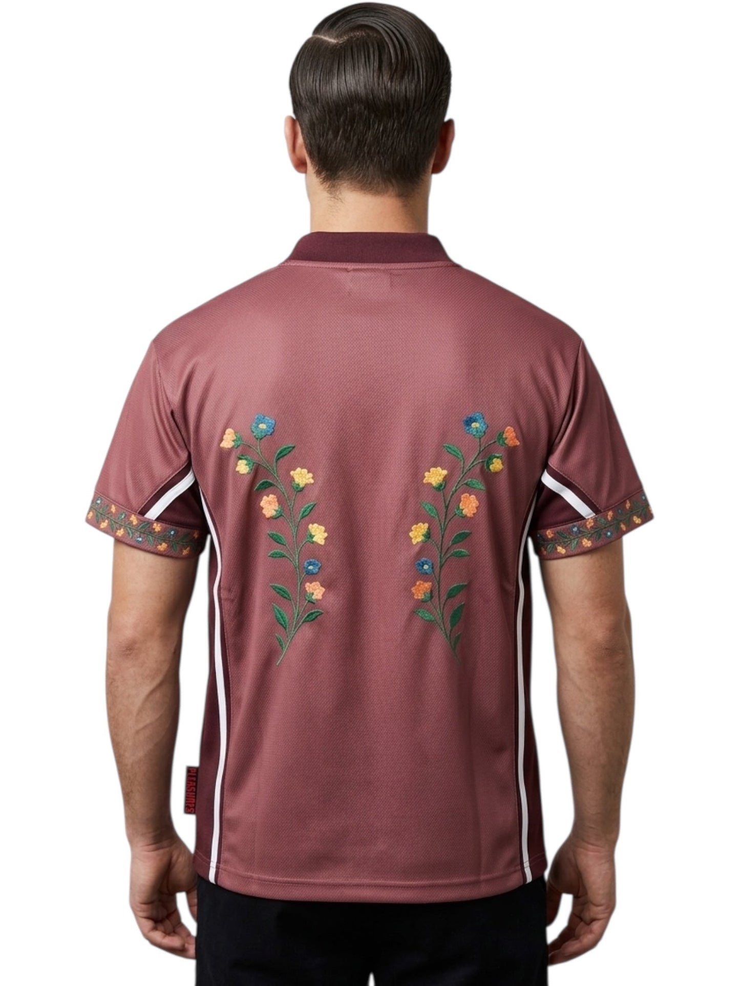 Found Floral Polo Jersey Rose/ Marooon