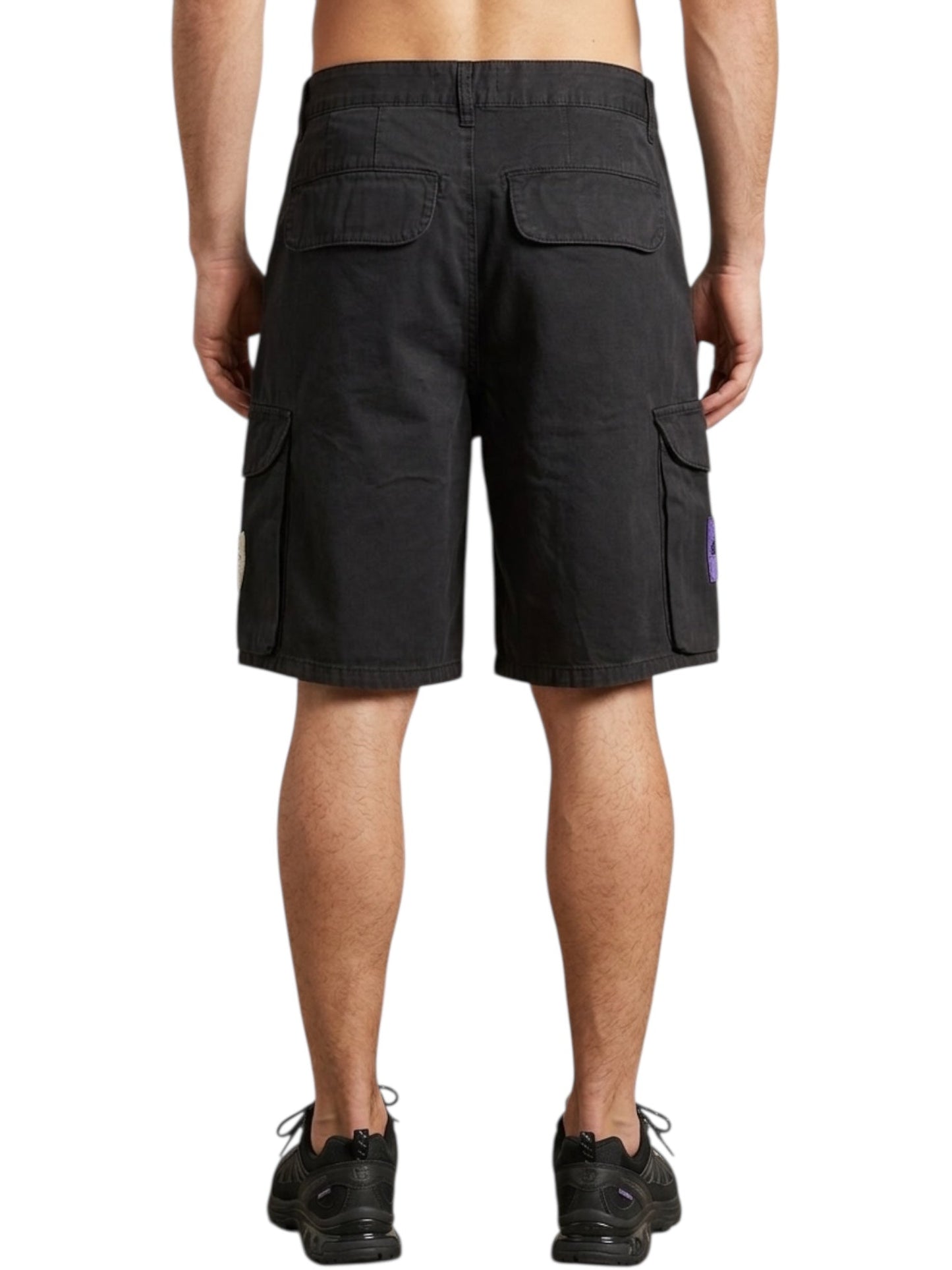 Found Patchwork Cargo Shorts Vtg Black