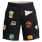 Found Patchwork Cargo Shorts Vtg Black