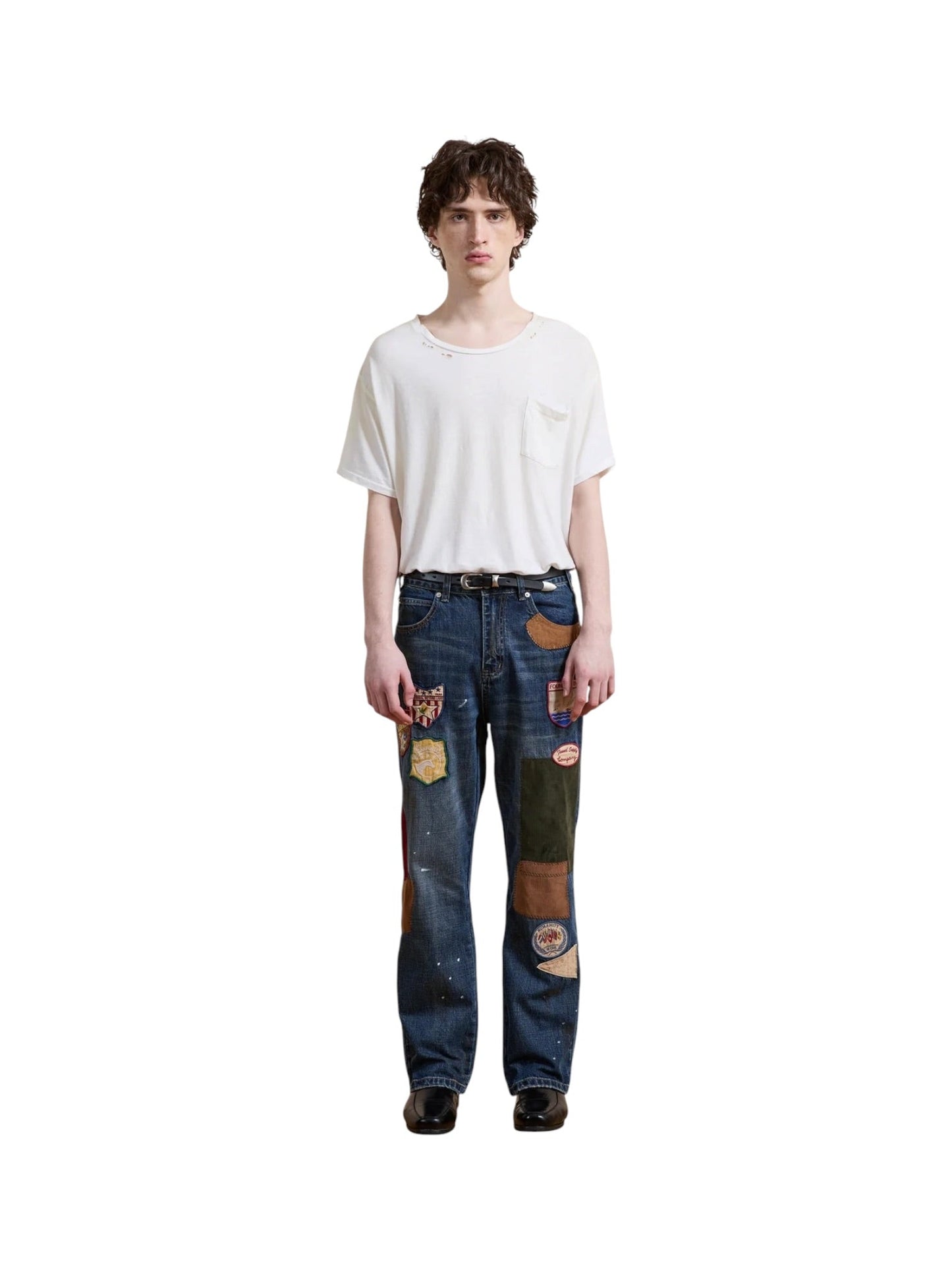 Found Patchwork Jeans Vtg Blue