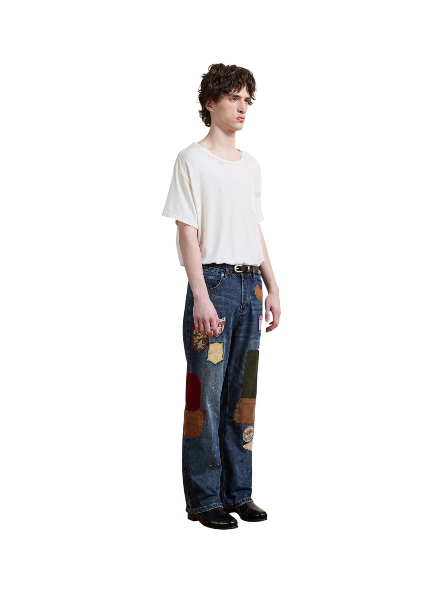 Found Patchwork Jeans Vtg Blue