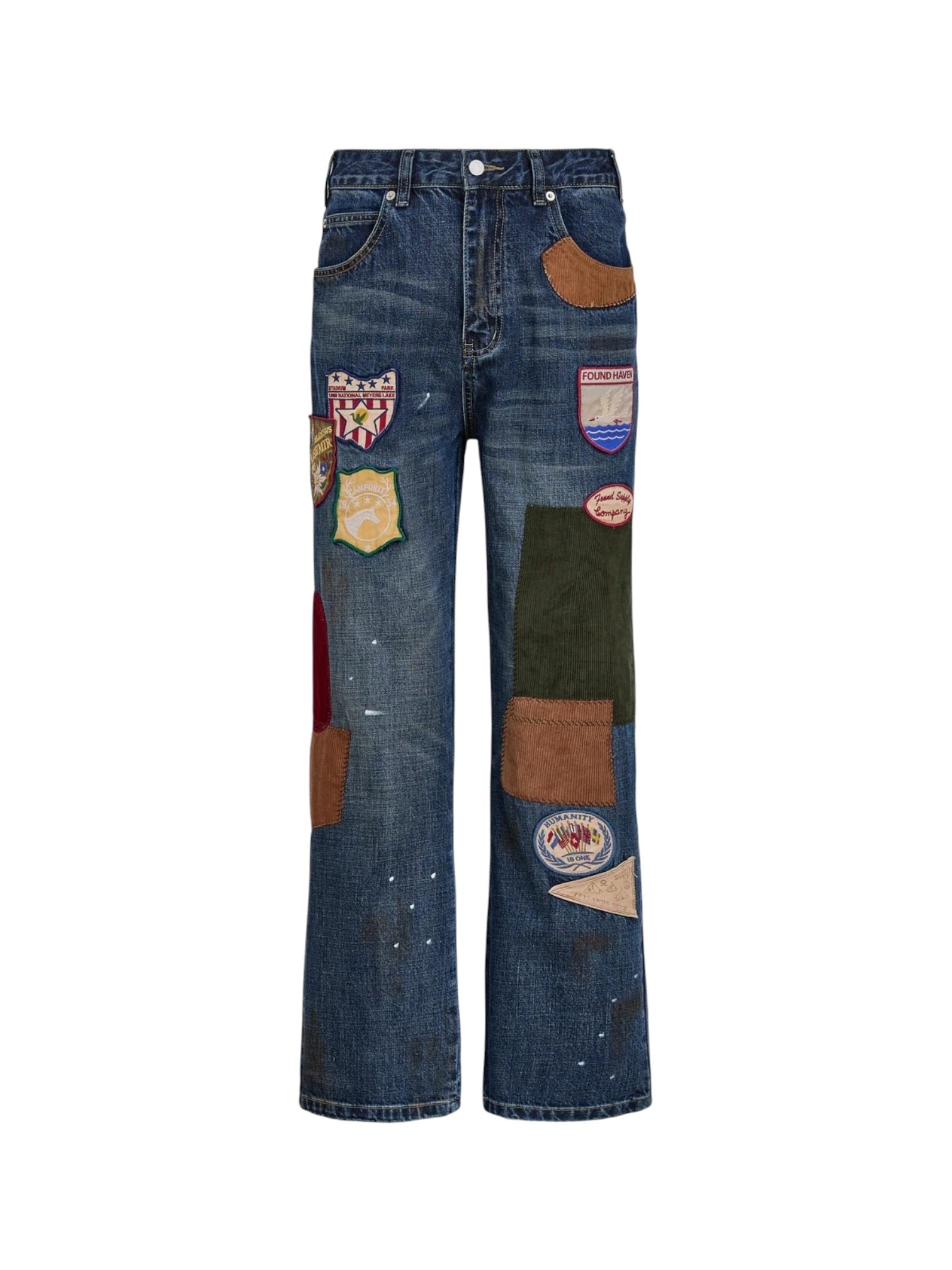 Found Patchwork Jeans Vtg Blue