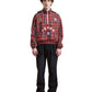 Found Red Plaid Track Jacket Red