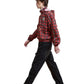 Found Red Plaid Track Jacket Red