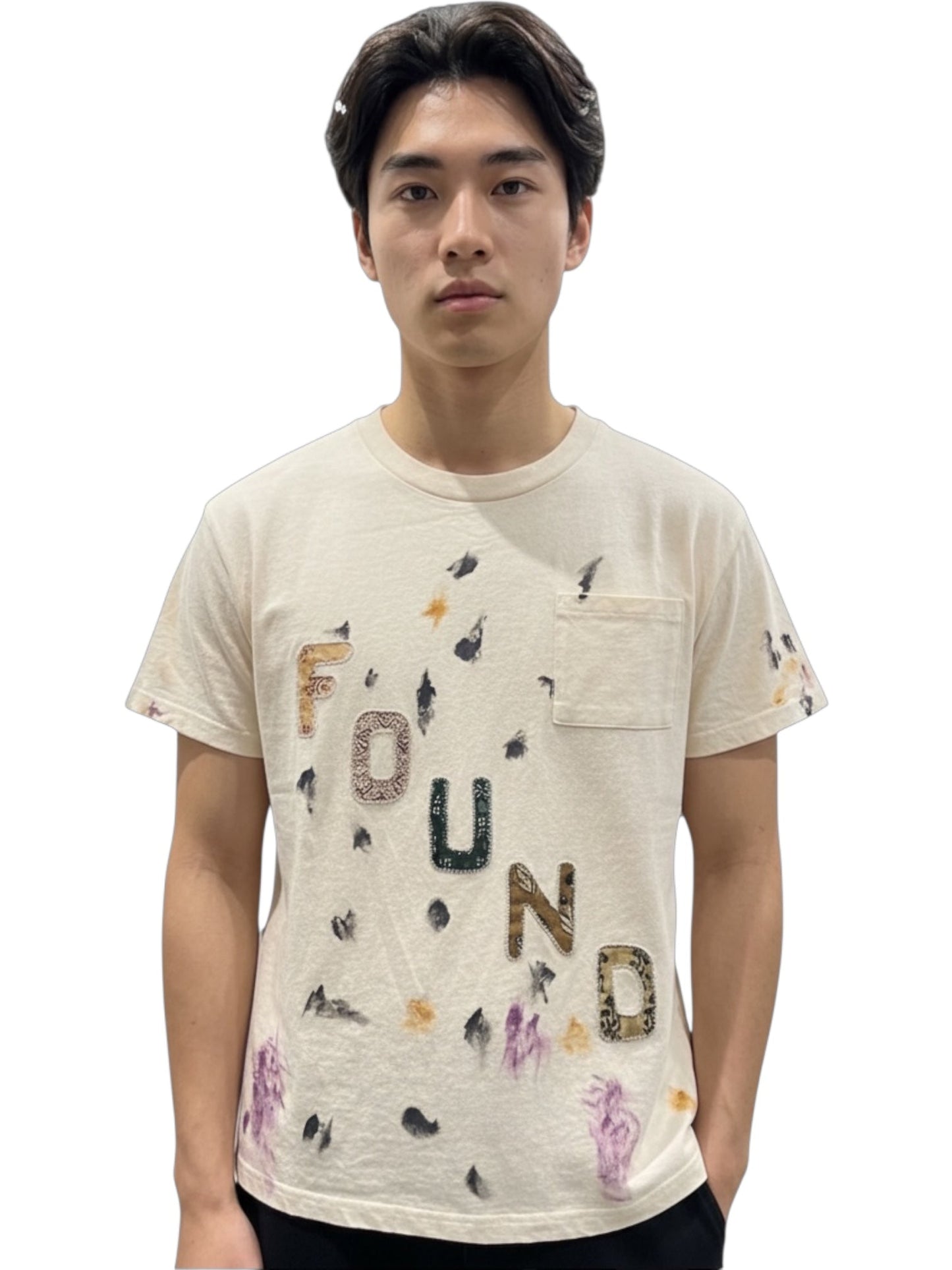 Found Tapestry Logo Paint Tee Off White
