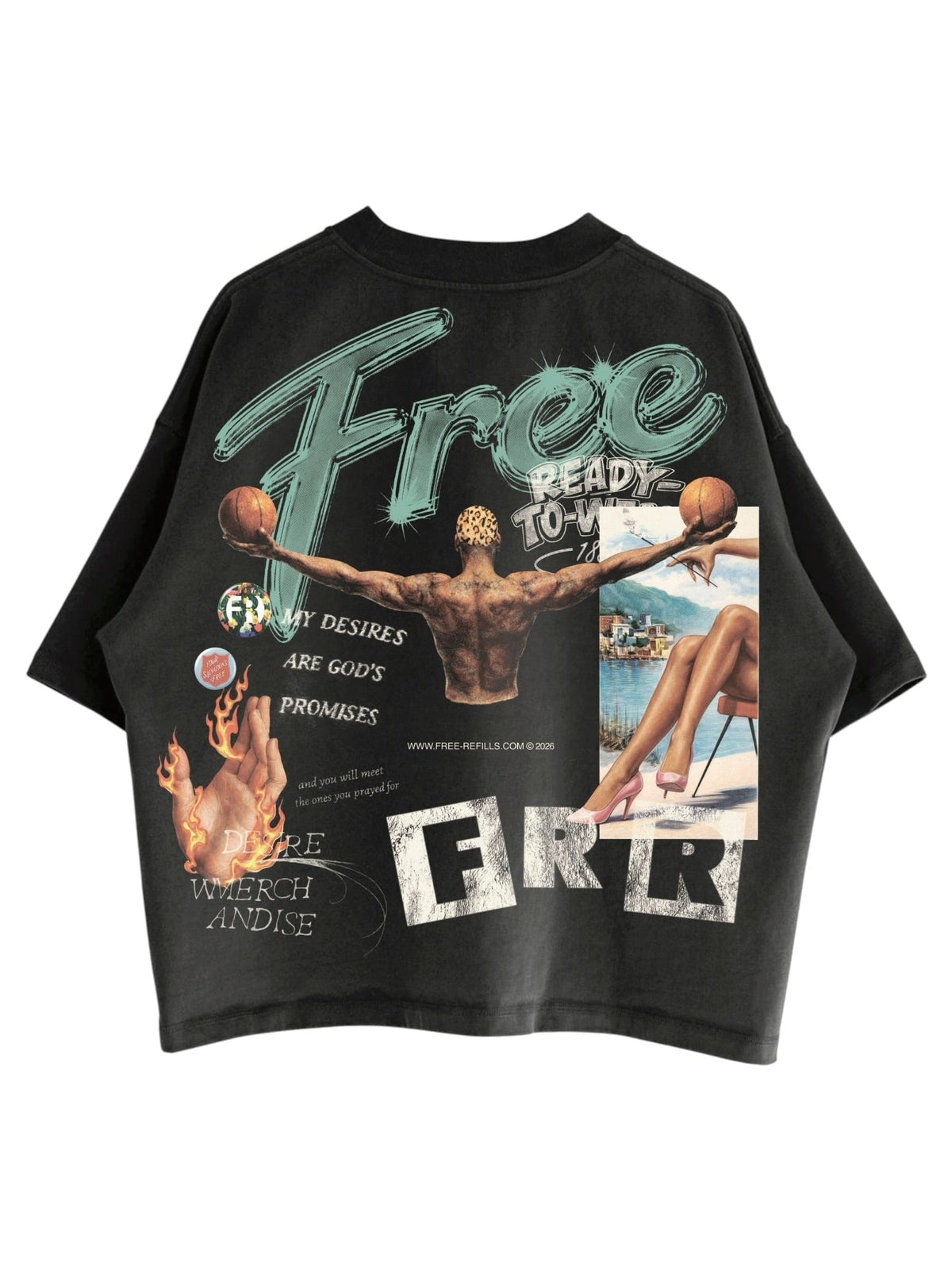 Probus Free Refills FR-H26-003 The Powder Room Tee Black Free Refills FR-H26-003 The Powder Room Tee Black BLACK