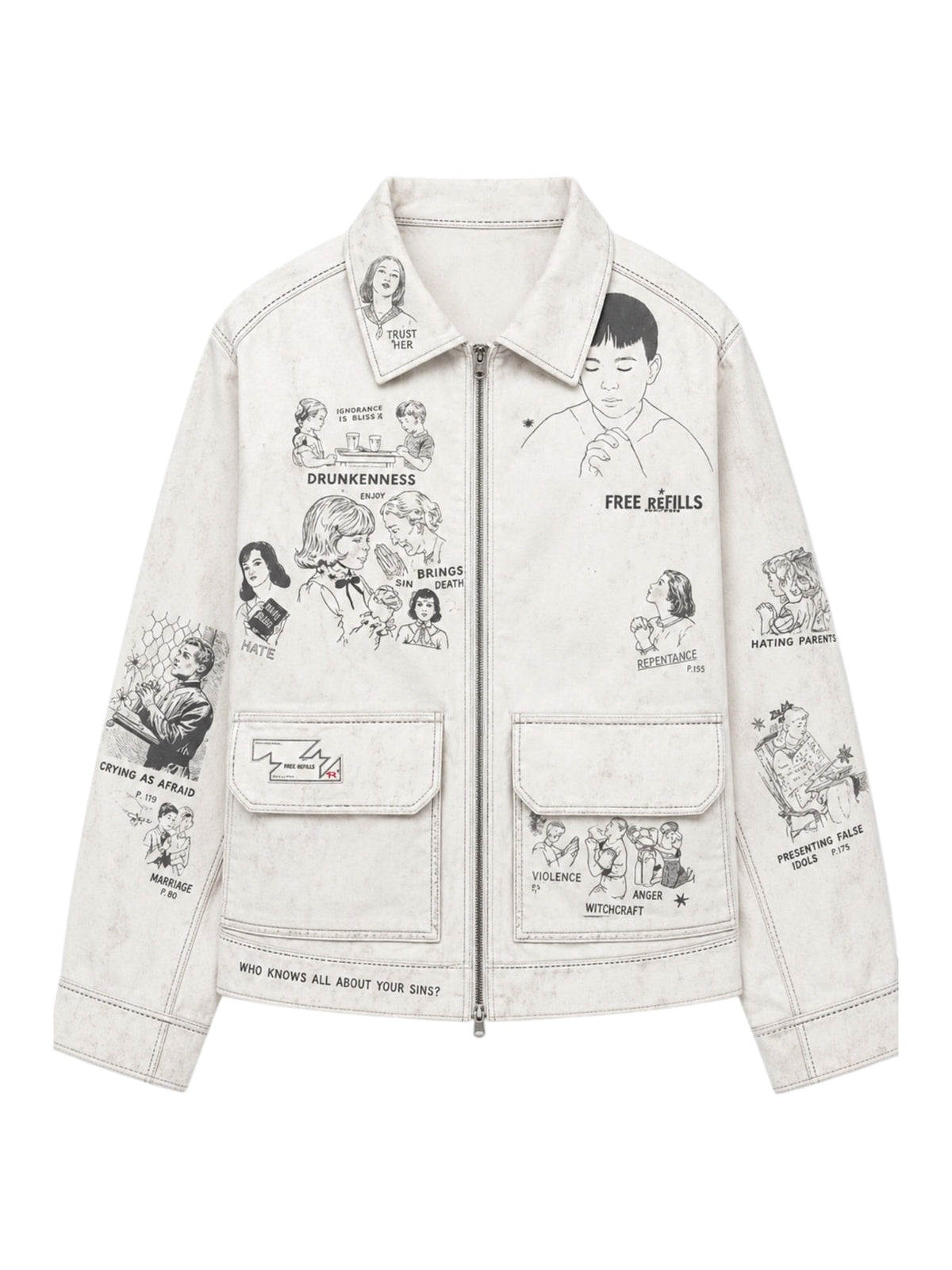 Probus Free Refills FR-H26-006 Miracle Jacket Off White Free Refills FR-H26-006 Miracle Jacket Off White OFF WHITE