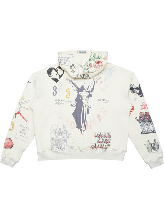 Free Refills Graffiti Hoodie (FR-H25-052) Off White