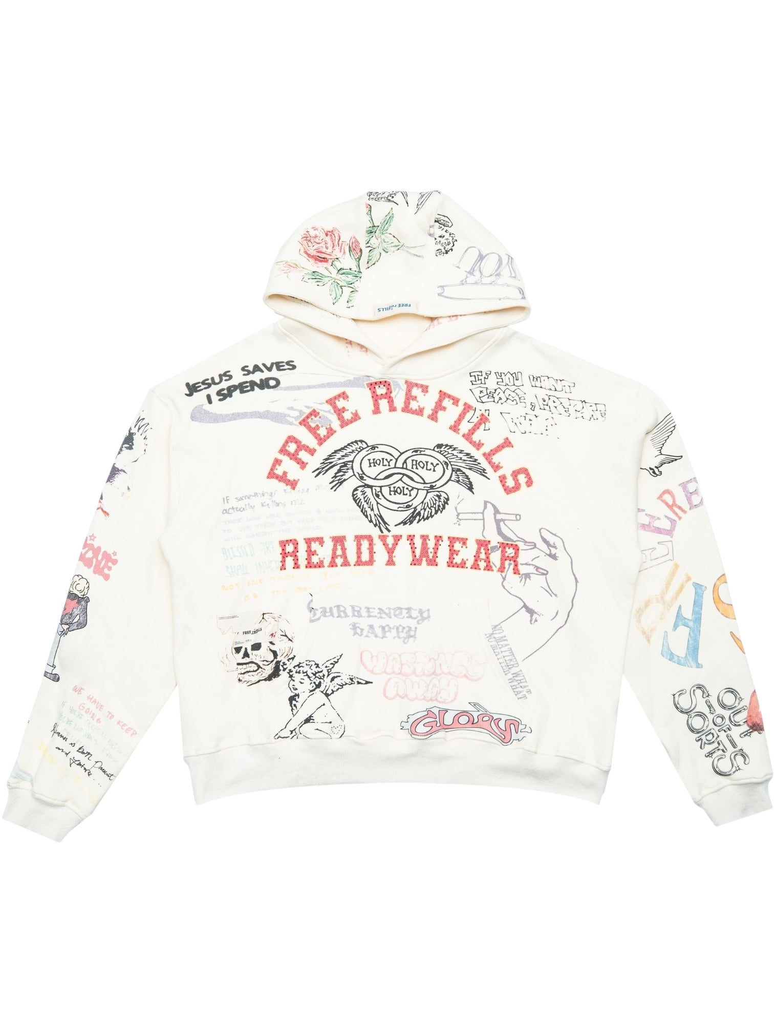 Free Refills Graffiti Hoodie (FR-H25-052) Off White