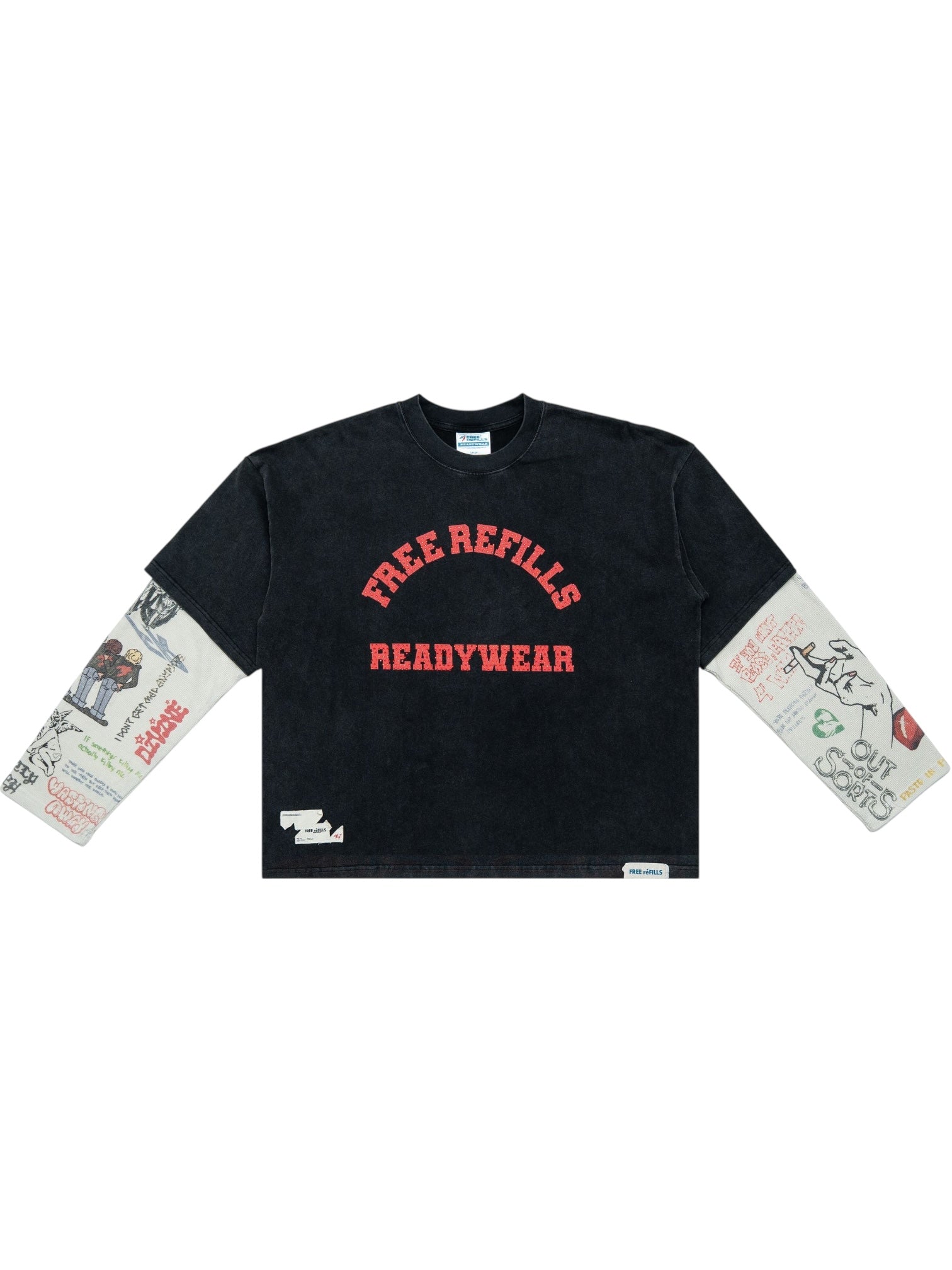 Free Refills Graffiti Thermal L/S Tee (FR-H25-051) Black