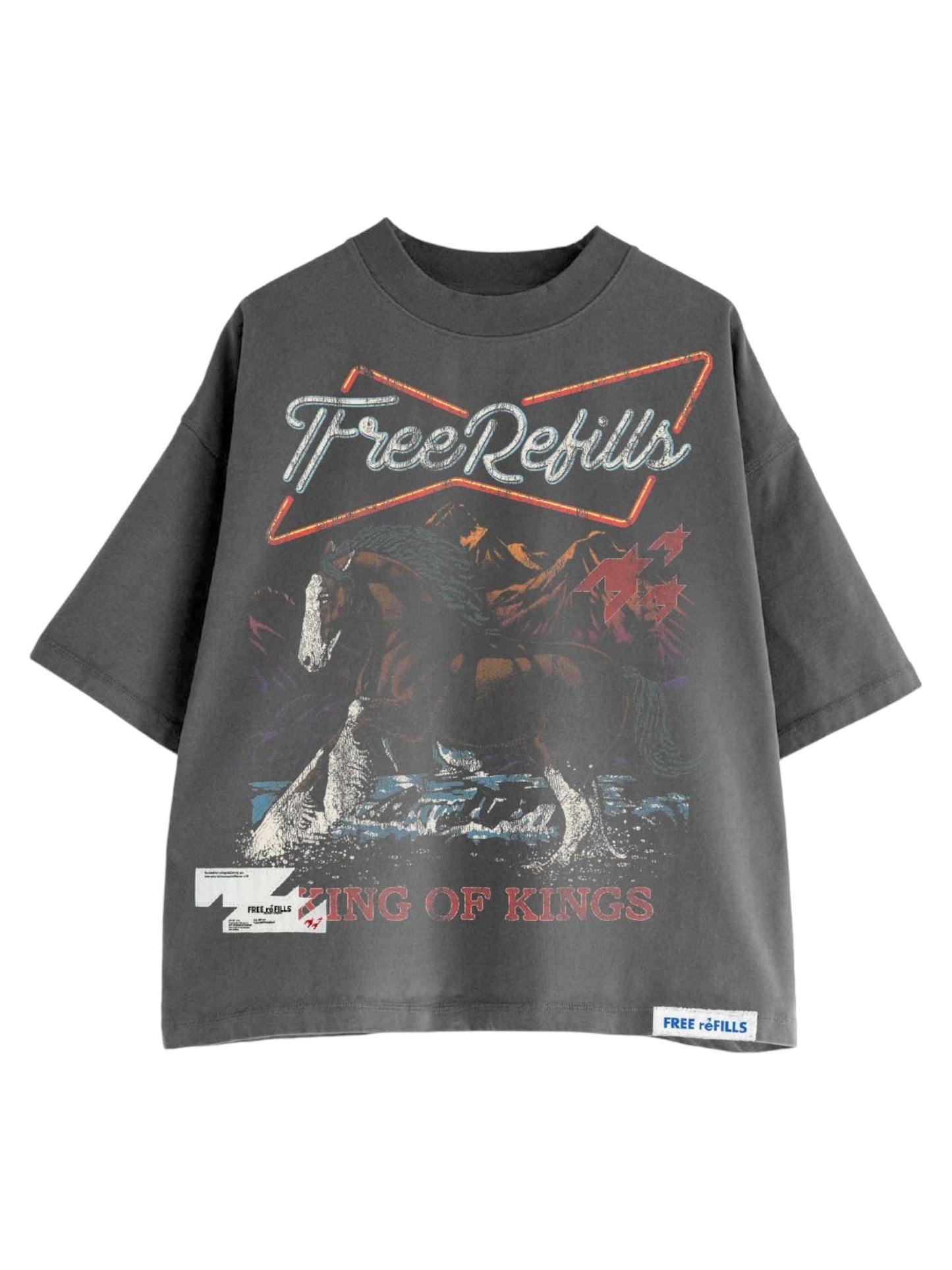 Free Refills Kings Tee (FR-S26-034) Vtg Grey