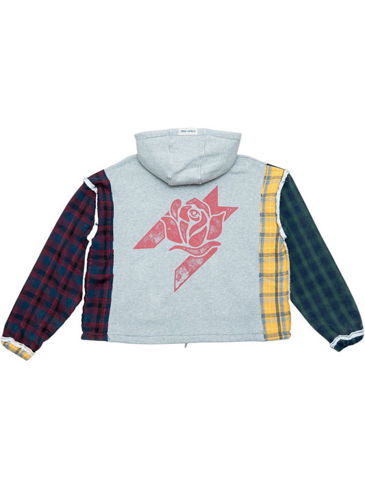 Free Refills Milti Flannel Hoodie (FR-H25-037) Grey