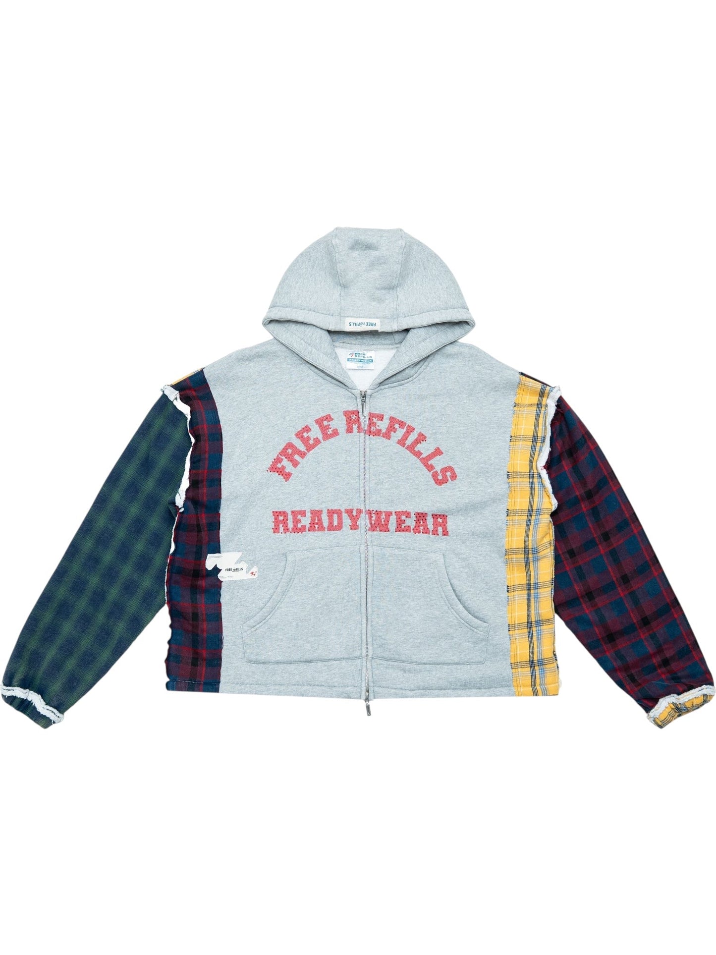 Free Refills Milti Flannel Hoodie (FR-H25-037) Grey