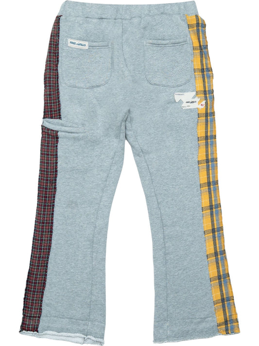 Free Refills Multi Flannel Flare Sweatpants(FR-H25-039) Grey